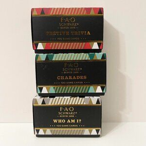 FAO Schwarz Charades Card Games Party 3 Pack Who am I Festive Trivia